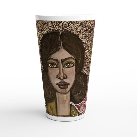 White Latte 17oz Ceramic Mug by Leyla Salm