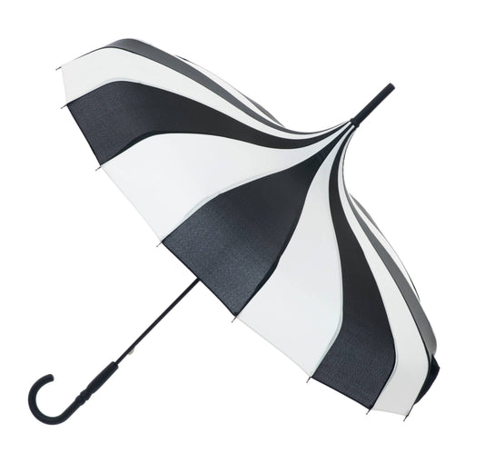 Soake Boutique Classic Pagoda Umbrella: Elegance in Black and Cream