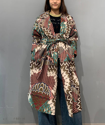 The Colourful Wanderer – Bohemian Long Coat with Belt