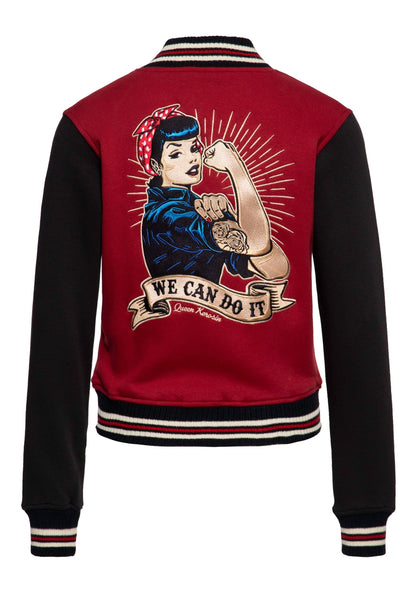 Queen Kerosin College Jacket – ‘We Can Do It!’ Empowerment in Vintage Varsity Style