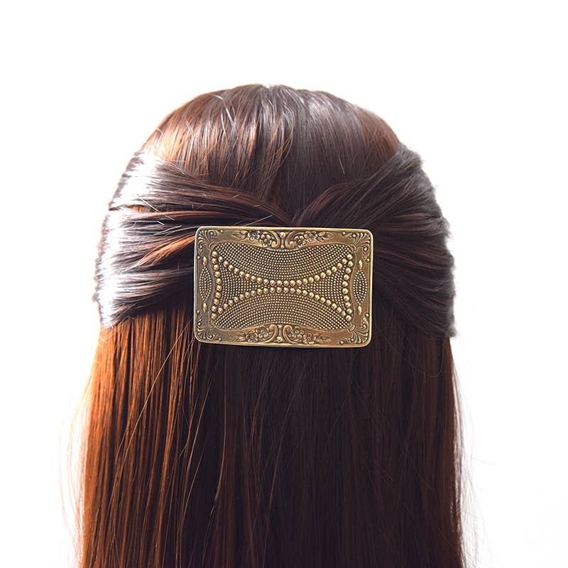 Brass Shield Barrette ✨