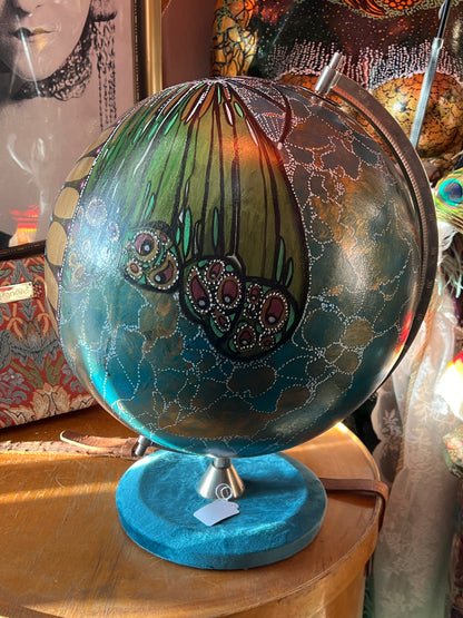 Large handpainted globe - a Leyla Salm Original