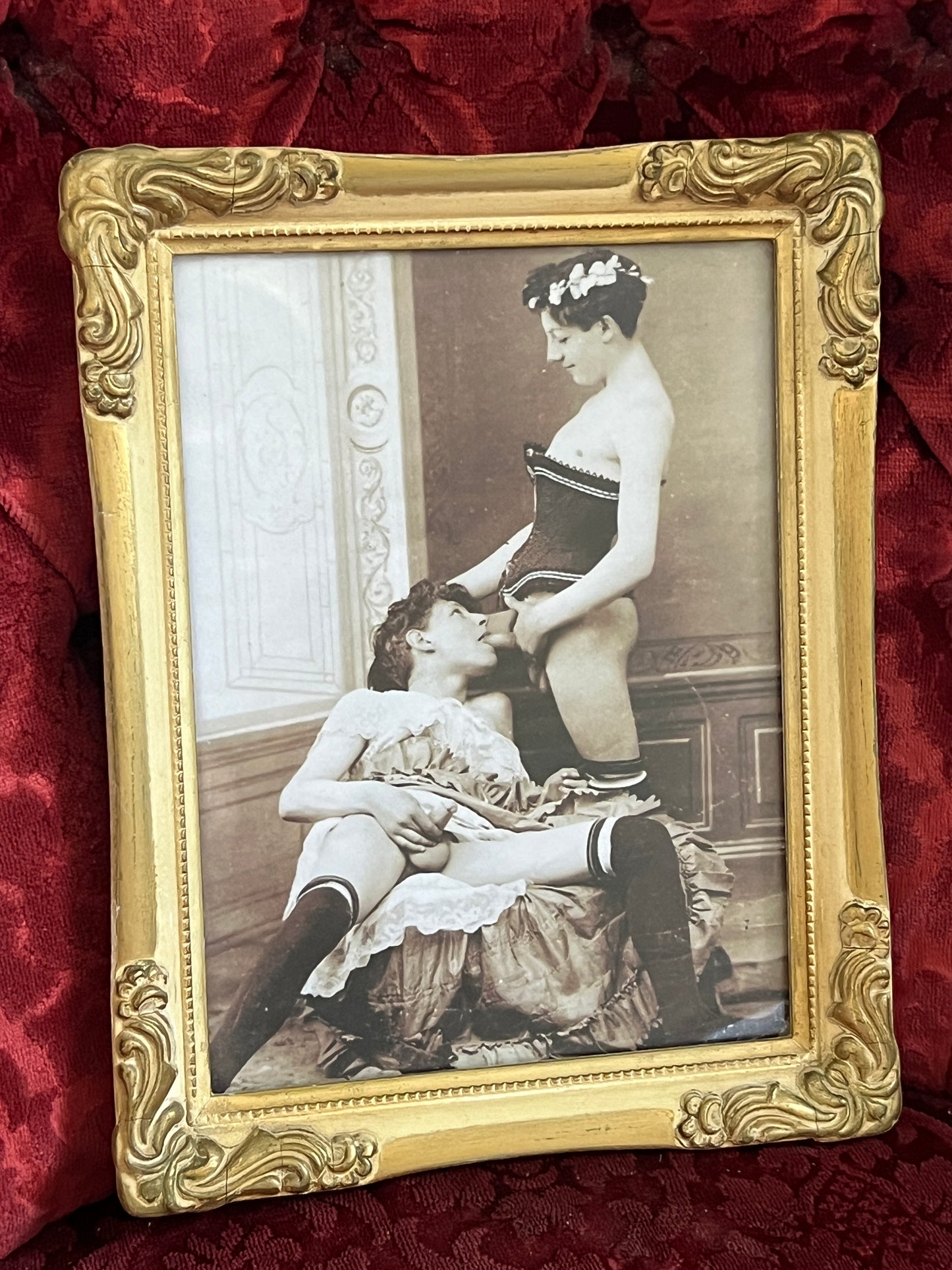 Erotic vintage gay framed print