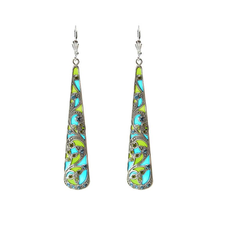 Timeless Silver-Plated Brass Earrings: A Dance of Light and Colour