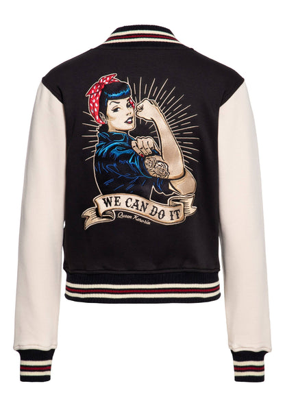 Queen Kerosin College Jacket – ‘We Can Do It!’ Empowerment in Vintage Varsity Style