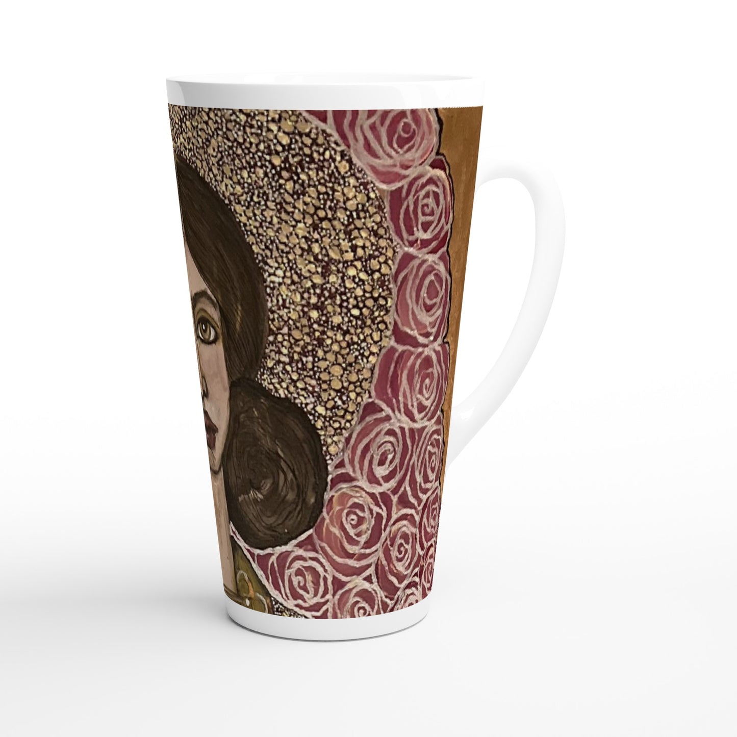 White Latte 17oz Ceramic Mug by Leyla Salm